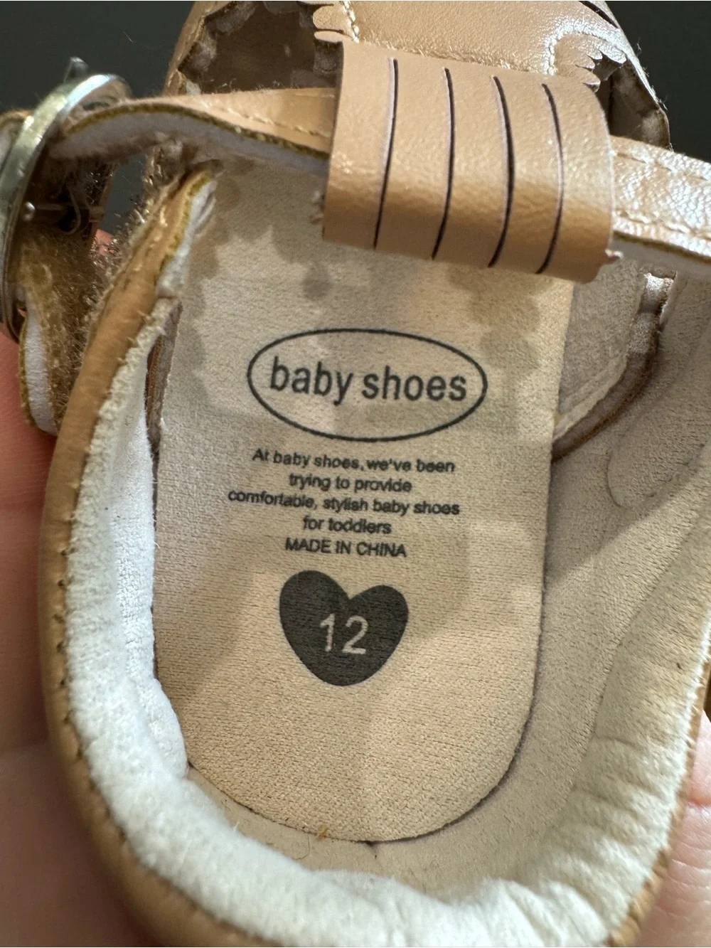 Baby Mary Jane Shoes in Tan - Soft Faux Leather Comfort